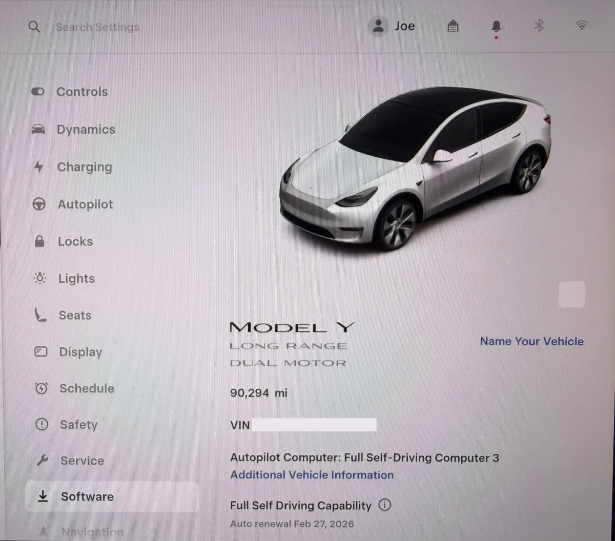 HW3 software screen showing Full Self-Driving Computer